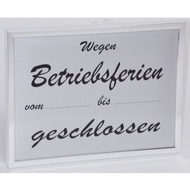 Information sign hanging • company holidays • closed rectangular 240 mm x 180 mm product photo