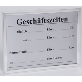 Information sign hanging • opening hours rectangular 240 mm x 180 mm product photo