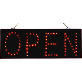 LED sign, &quot;OPEN&quot; / &quot;CLOSED&quot;, switchable, color: red, 46 x 16,5 cm product photo  S