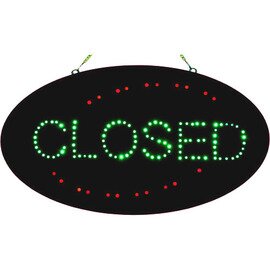 LED sign, &quot;OPEN&quot; / &quot;CLOSED&quot;, switchable, color: red / green, 68 x 38 cm product photo  S