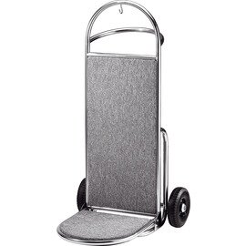 luggage cart stainless steel grey silver coloured | wheel Ø 200 mm H 1210 mm product photo