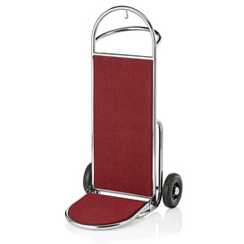 luggage cart stainless steel red silver coloured | wheel Ø 200 mm H 1210 mm product photo