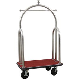 luggage trolley stainless steel silver coloured bordaux | wheel Ø 200 mm  H 1900 mm | rounded shape product photo