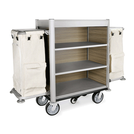 housekeeping cart HEIDI incl. 2 white laundry bags | 1910 mm x 640 mm H 1390 mm product photo