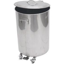 waste container 50 ltr stainless steel with pedal Ø 400 mm  H 700 mm product photo