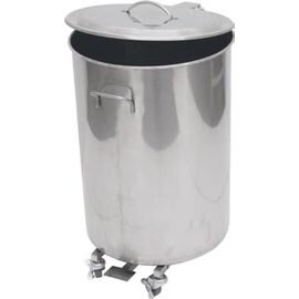 waste container 65 ltr made from stainless steel with pedal Ø 400 mm H 630 mm product photo