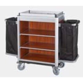 housekeeping cart bright edge profiles|dark wood look | 2 laundry bags product photo