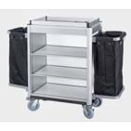housekeeping cart bright edge profiles|aluminium look | 2 laundry bags product photo