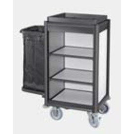 housekeeping cart black edge profiles|aluminum look | 1 laundry bag product photo