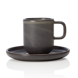 espresso cup with saucer ONE STONE GREY stoneware 90 ml product photo