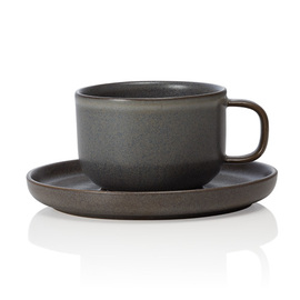 coffee cup with saucer ONE STONE GREY stoneware 220 ml product photo
