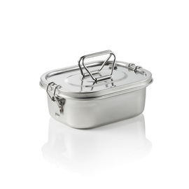 lunch box stainless steel | 2 compartments | 180 mm x 145 mm H 73 mm product photo  S
