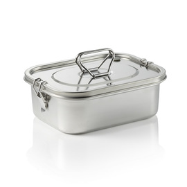 lunch box stainless steel | 3 compartments | 227 mm x 180 mm H 83 mm product photo  S