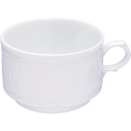 espresso cup BAVARIA with handle 120 ml porcelain white with relief product photo