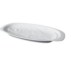 fish plate porcelain white fish relief oval  L 580 mm  x 260 mm product photo