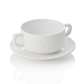 Soup cup with saucer MAYA SHIRO | porcelain white | 250 ml Ø 105 mm H 55 mm product photo