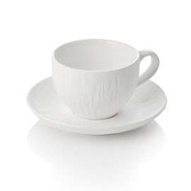 Cappuccino cup and saucer MAYA SHIRO | porcelain white | 200 ml Ø 90 mm H 60 mm product photo