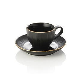 Espresso cup with saucer MAYA KURO | porcelain black | 80 ml Ø 65 mm H 45 mm product photo