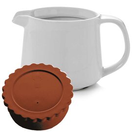 little jug HAMBURG plastic porcelain polypropylene with lid brown 300 ml H 80 mm | brown PP clamping lid product photo