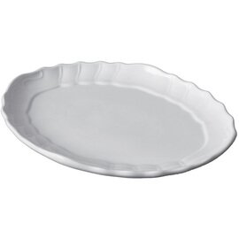 plate porcelain white relief rim oval  L 390 mm  x 280 mm product photo