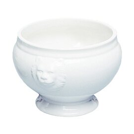 lion head tureen 500 ml porcelain white with relief  H 90 mm product photo