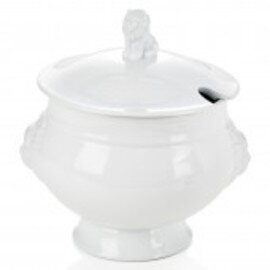 lion head tureen 3500 ml porcelain white with lid  H 260 mm product photo