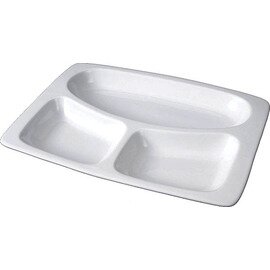 compartment plate porcelain white rectangular | 300 mm  x 225 mm | 3 compartments product photo