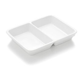 compartment bowl SYSTEM 2000 porcelain white rectangular | 235 mm  x 175 mm | 2 compartments product photo