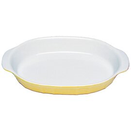 Gratin shape, oval, yellow / white, 36 x 25 x 4,8 cm product photo