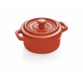 cocotte stoneware with lid red  Ø 100 mm  H 50 mm  | 2 handles product photo