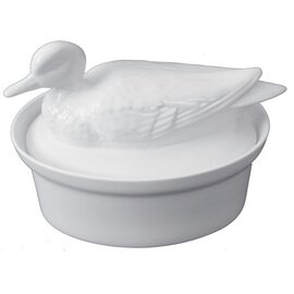 terrine mould duck with lid porcelain white oval 1500 ml  L 230 mm  B 170 mm product photo