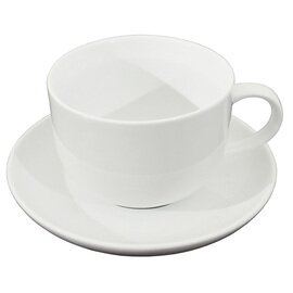 latte cup with handle 450 ml porcelain white with saucer  H 75 mm product photo