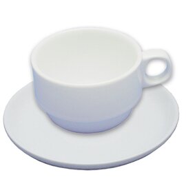 cup 180 ml porcelain white with saucer  H 55 mm product photo