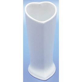 Clearance | vase porcelain white heart-shaped mould  Ø 60 mm  H 170 mm product photo