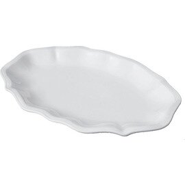 plate porcelain white relief rim oval  L 240 mm  x 160 mm product photo