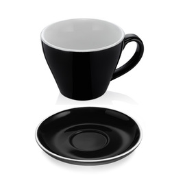 doppio espresso cup ITALIA BLACK porcelain 180 ml with saucer product photo