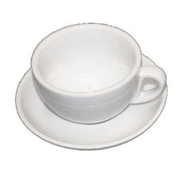 cappuccino cup 280 ml with saucer ITALIA porcelain white product photo