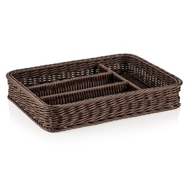 cutlery basket PP dark brown | 400 mm x 300 mm H 65 mm product photo
