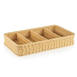 cutlery basket GN 1/1 PP beige | 530 mm x 325 mm H 90 mm product photo