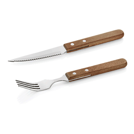 steak cutlery with wooden handle product photo