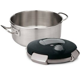 saucepan 10 ltr stainless steel with lid  Ø 320 mm  H 130 mm  | stainless steel cold handles | pressure cooker lid product photo