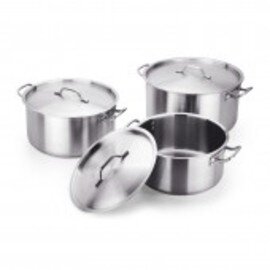 stewing pan 49 ltr stainless steel with lid  Ø 500 mm  H 250 mm  | cold handles product photo