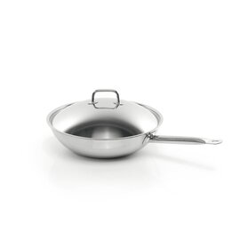 wok pan with lid  • stainless steel  • aluminium  Ø 320 mm  H 90 mm | long handle product photo