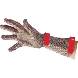 chain glove M stainless steel red with cuff product photo