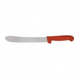 butcher's knife HACCP straight blade smooth cut | red | blade length 25 cm product photo