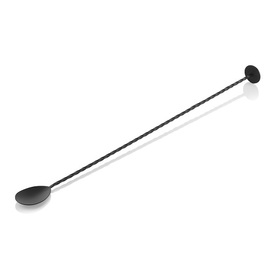 bar spoon Twisted made from stainless steel black | twisted handle | pestle L 400 mm product photo