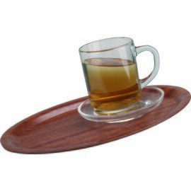 tray wood melamine coated | oval 260 mm  x 200 mm  | non-slip product photo