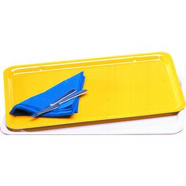 Canteen tray, laminate, 46 x 36 cm, yellow, suitable for dishwasher only conditionally product photo