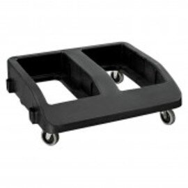 Double transport trolley made of polypropylene, black, with swivel castors, dimensions: 58 x 61 x 19.5 cm product photo