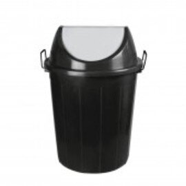 waste container 30 ltr plastic black swing lid Ø 390 mm  H 540 mm product photo